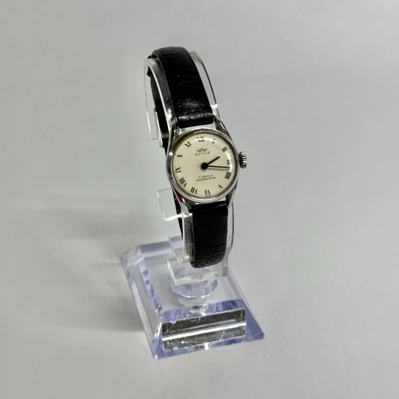 ROYCE Manual Wind 17J Silver Tone Women Vintage Watch W501 *WORKING