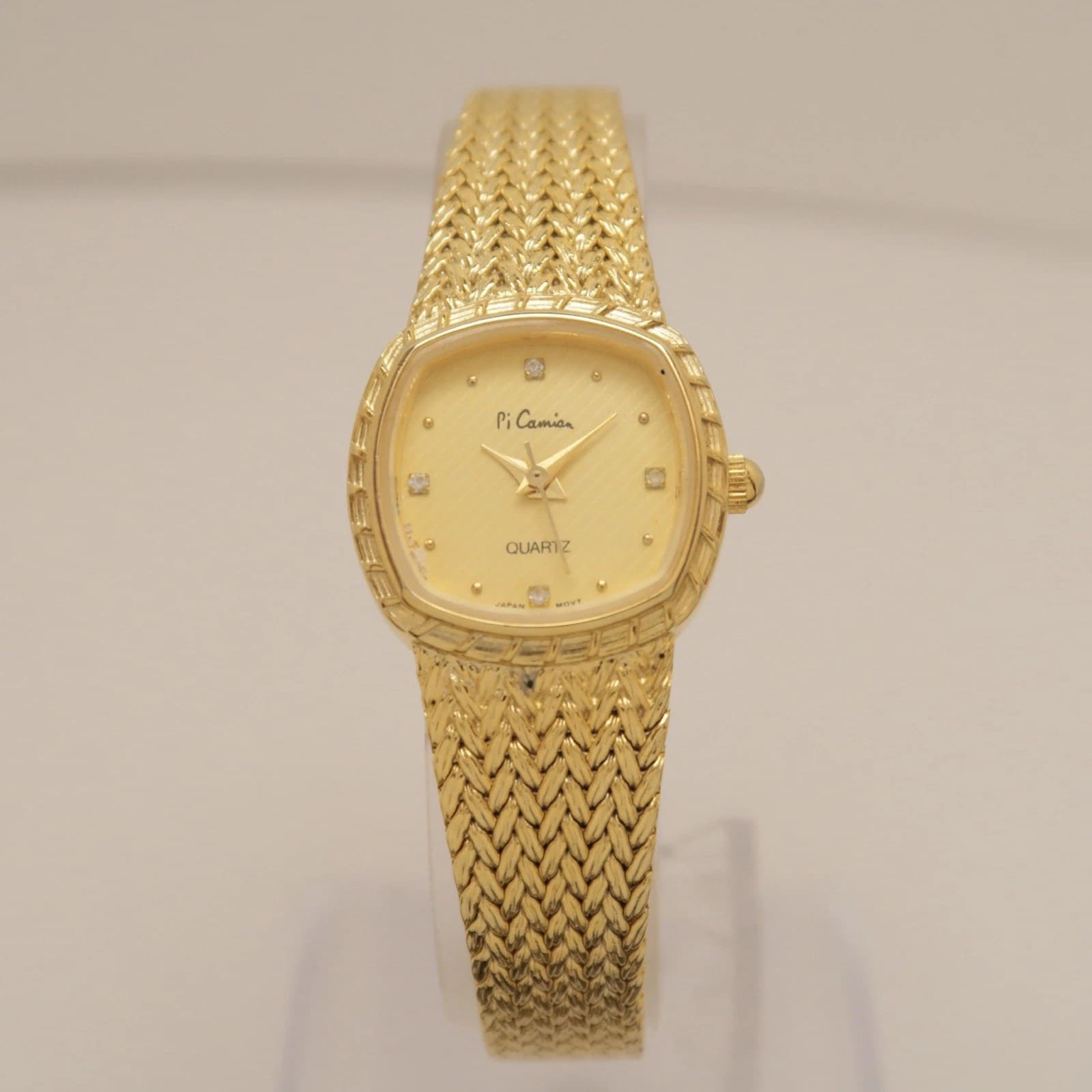 PI CAMIAN L-7701 Gold Tone Analog Quartz Women Vintage Watch W208 *WORKING