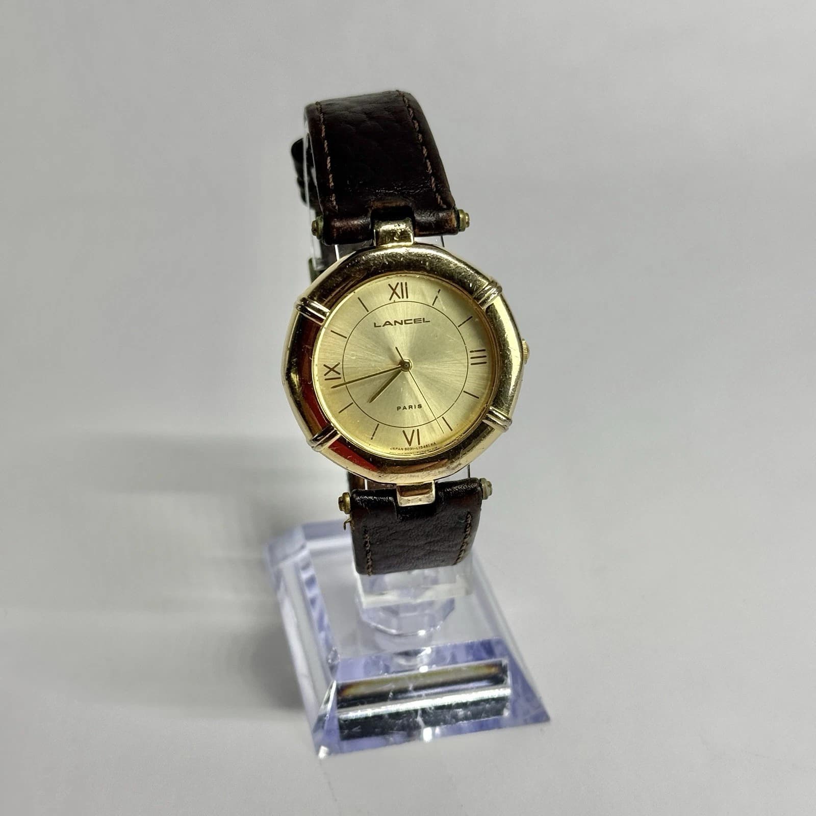 LANCEL Paris Quartz Gold Tone Women Vintage Watch W490 *WORKING