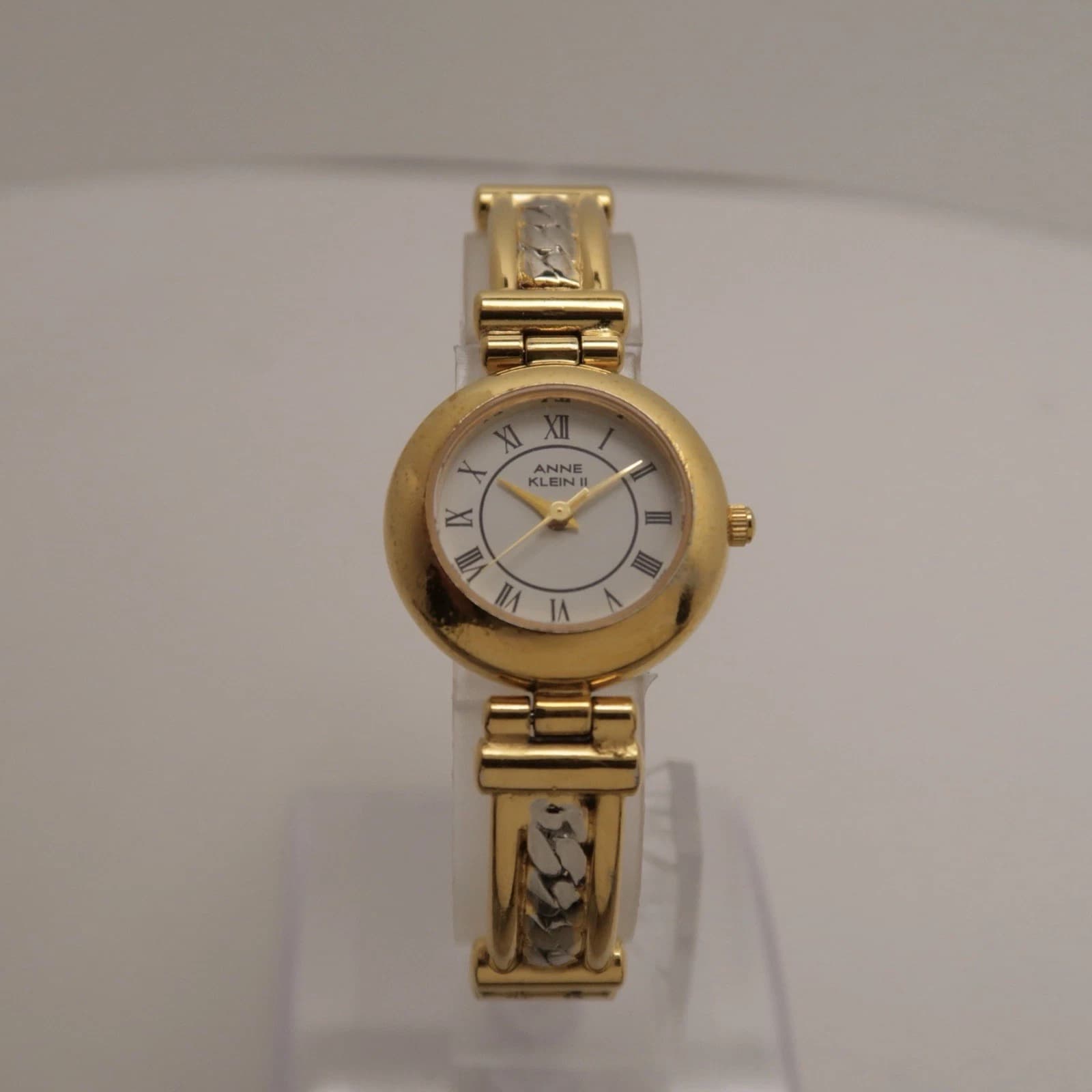 ANNE KLEIN 10/1734-35 Gold Tone Analog Women Vintage Watch W267 *WORKING