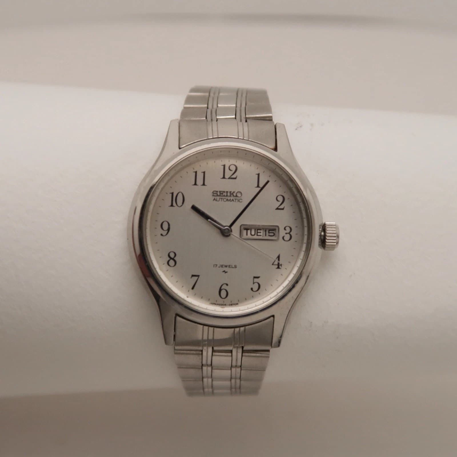 SEIKO 2206-0600 Automatic Silver Tone Analog Women Vintage Watch W302 *WORKING