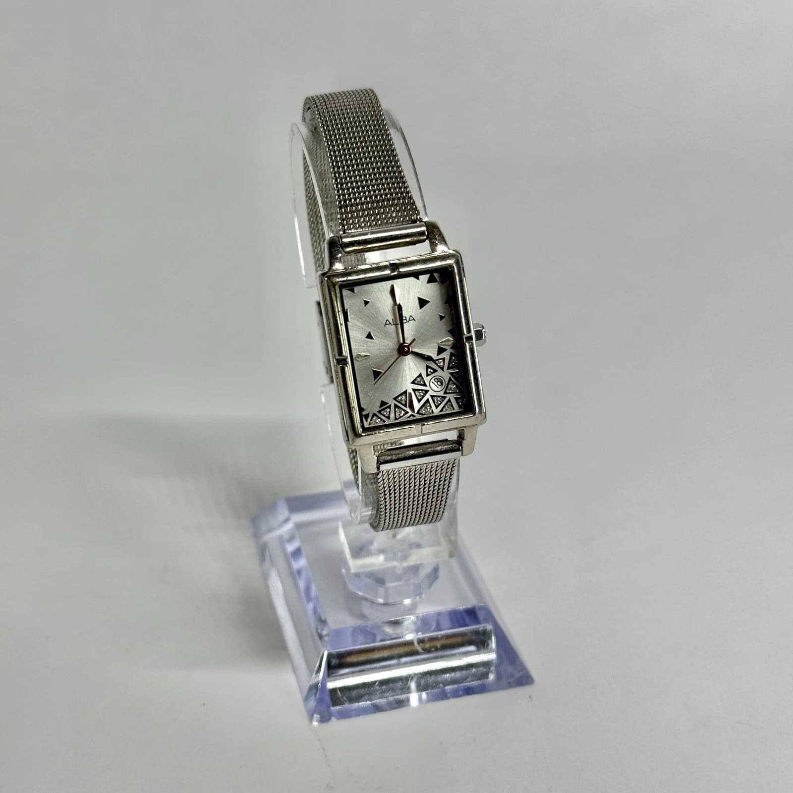 SEIKO Alba VX82-X390 Quartz Silver Tone Women Vintage Watch W594 *WORKING