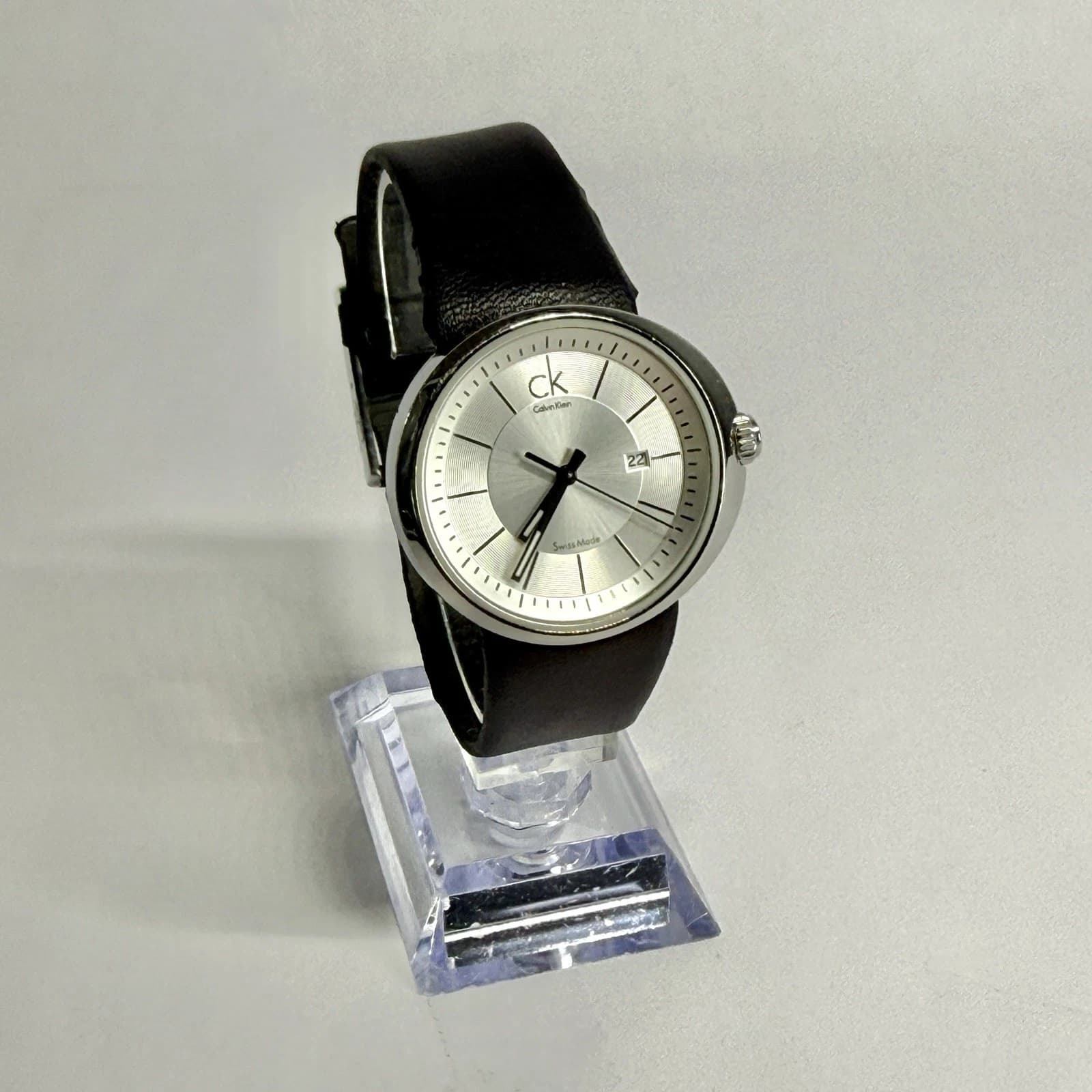CALVIN KLEIN K0H232 Swiss Quartz Silver Tone Women Vintage Watch W488 *WORKING
