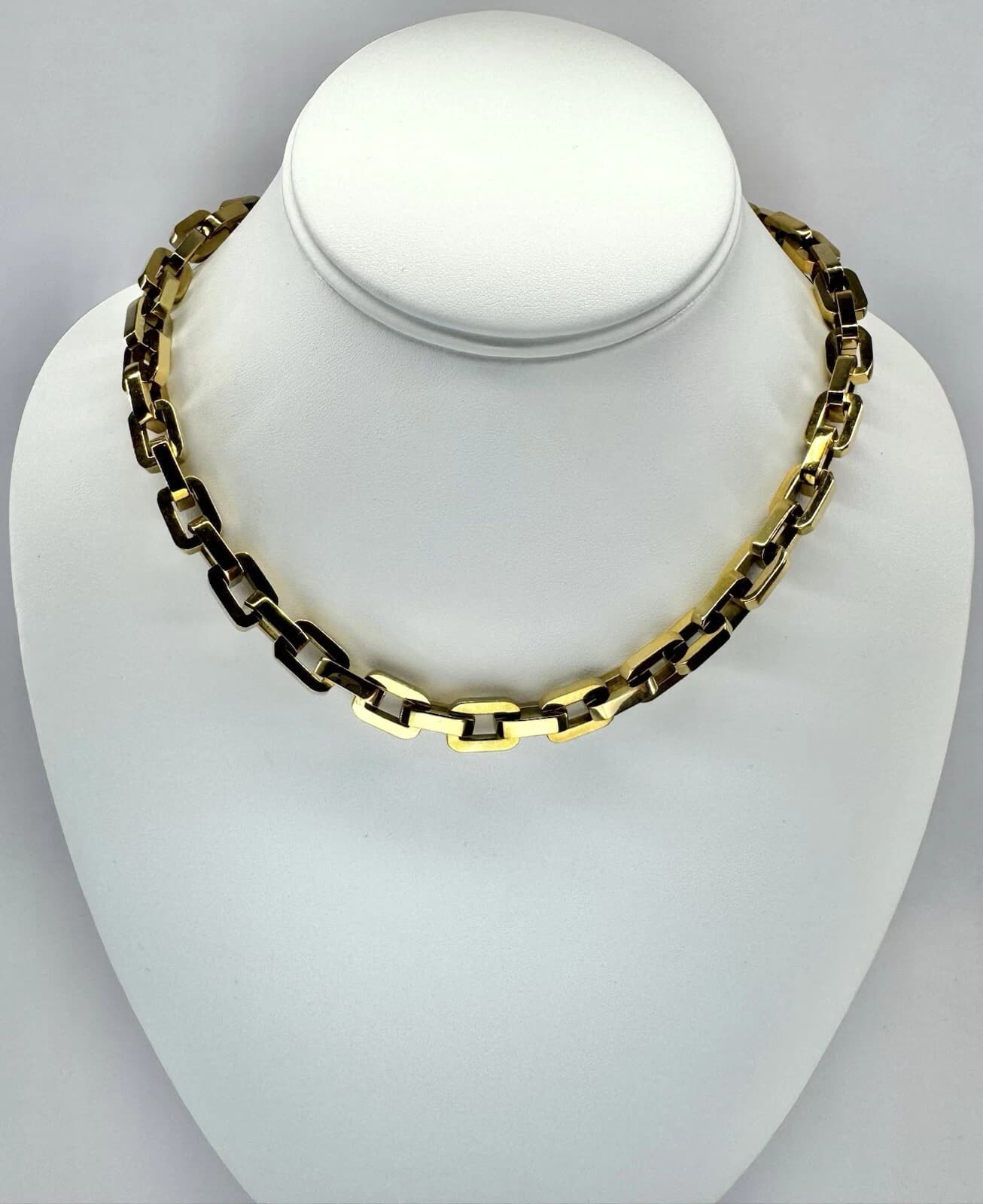 EDDIE BORGO Chunky Geometric Linked Chain Collar Gold Gone Vintage Necklace N32