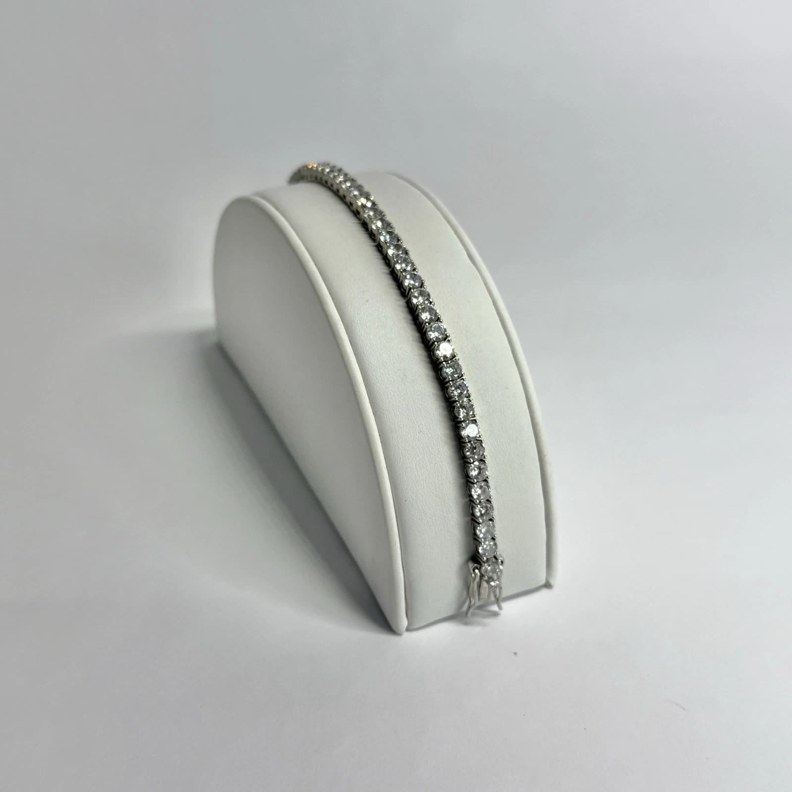 Elegant Tennis Rhinestone Sparkly Silver Tone Vintage Bracelet Jewelry Br238