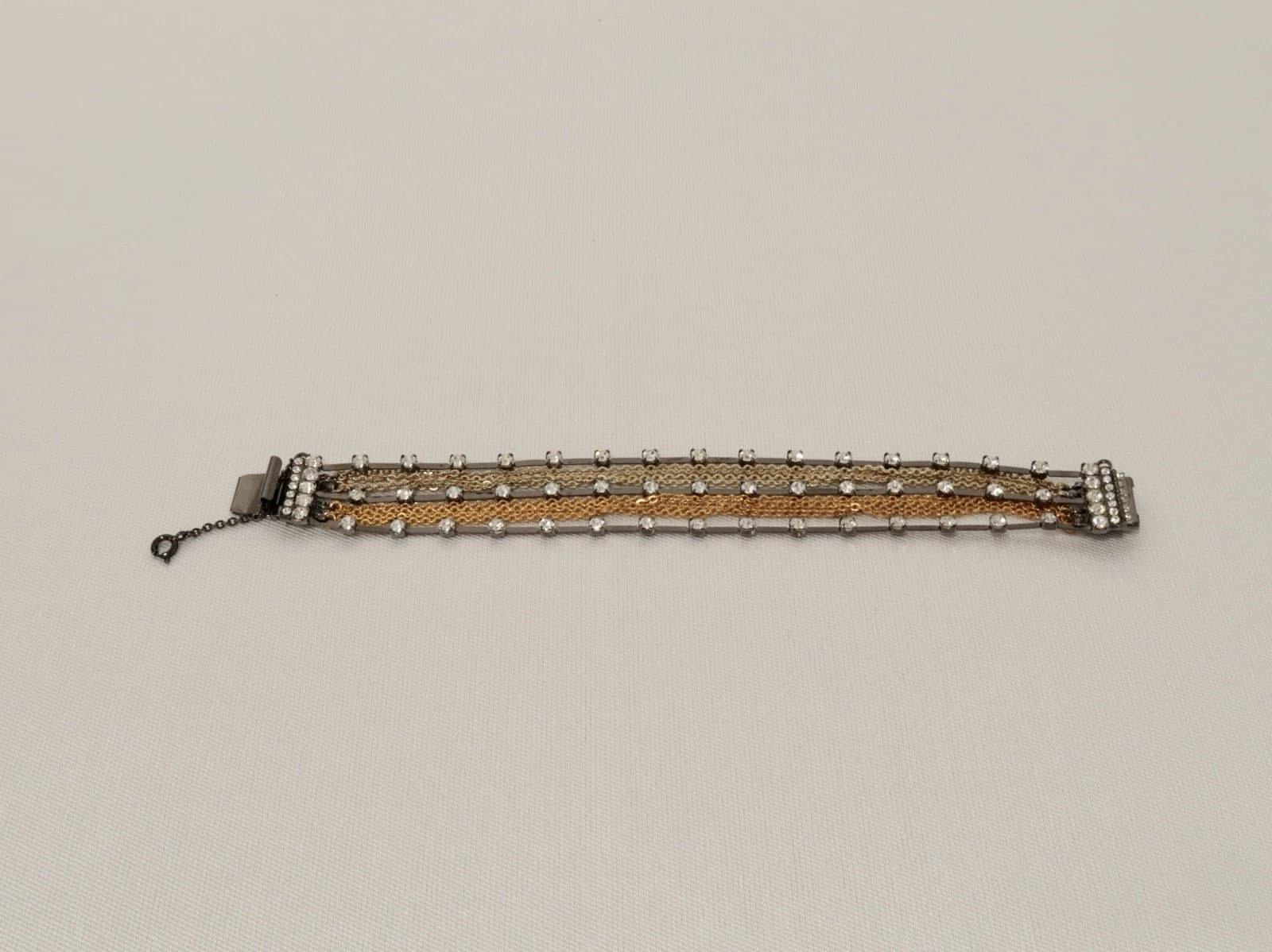 SORRELLI Swarovski Crystal Multistrand Two Tone Vintage Bracelet Jewelry Br13