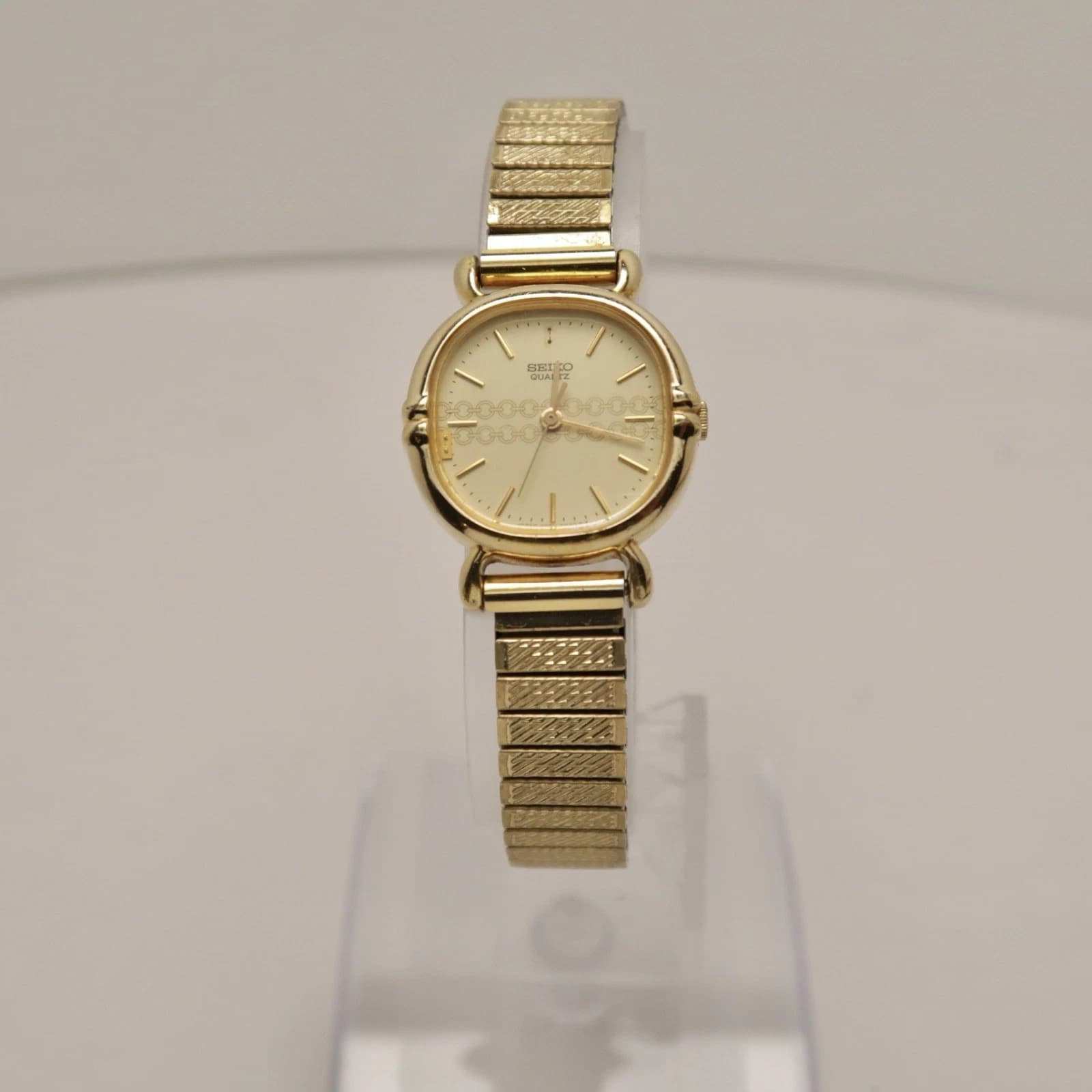SEIKO 3421-5190 Gold Tone Dress Analog Quartz Women Vintage Watch W194 *WORKING