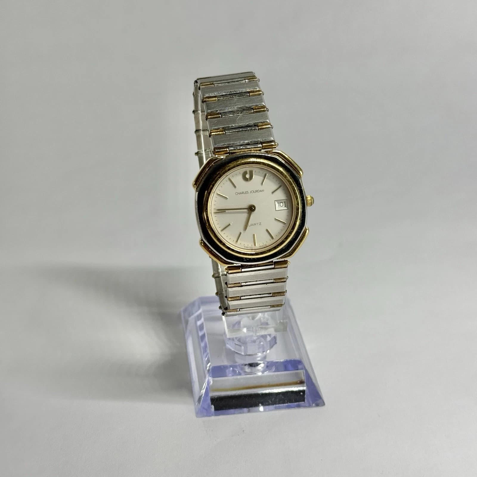 CHARLES JOURDAN 165-1148 Analog Silver Tone Women Vintage Watch W700 *WORKING