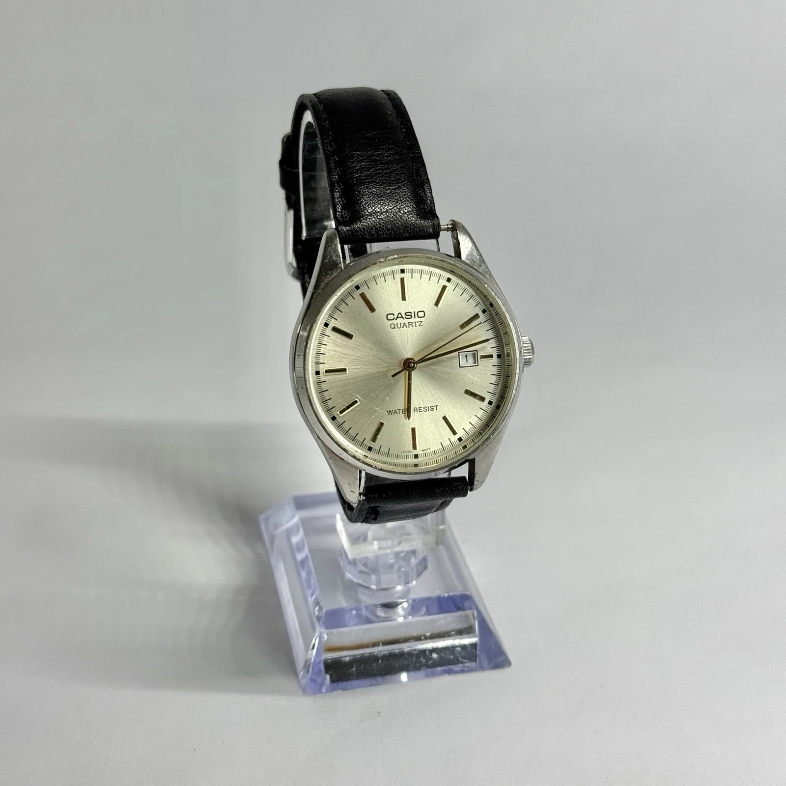 CASIO MTP-1175 Analog Quartz Silver Tone Men Vintage Watch W684 *WORKING