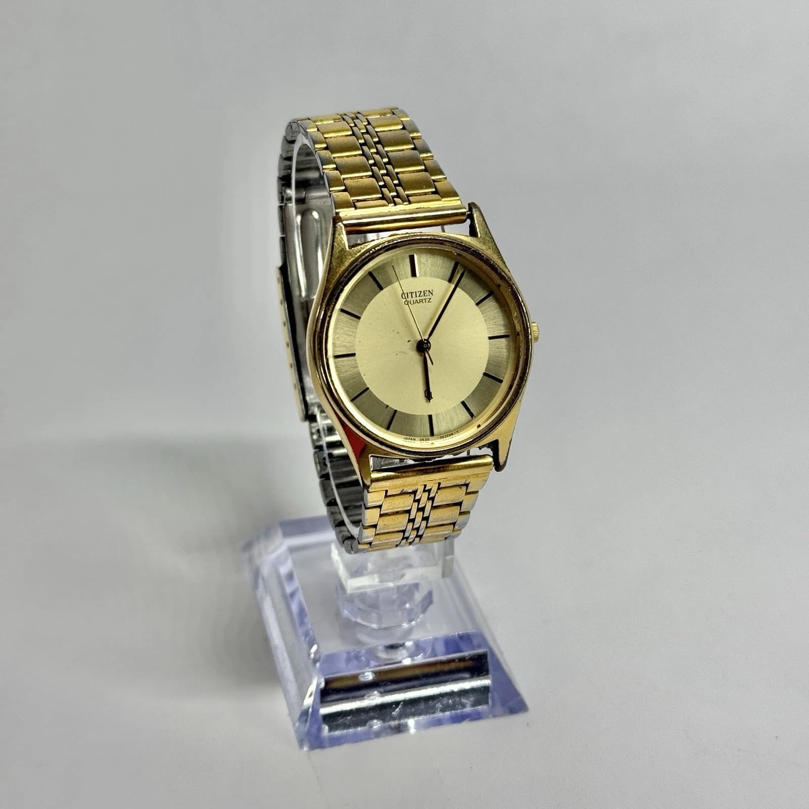 CITIZEN 3630-361709 Gold Tone Analog Men Vintage Watch W523 *WORKING