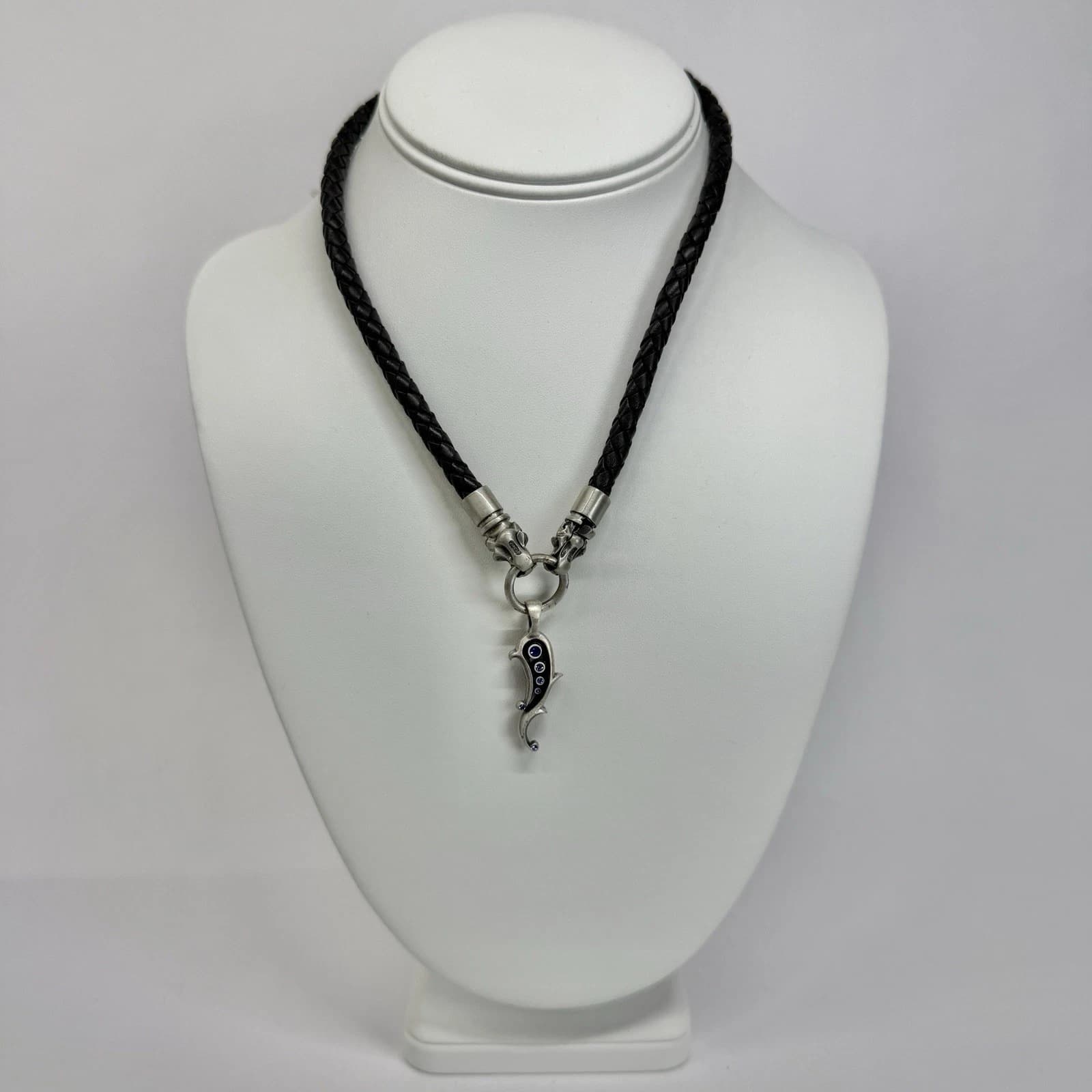BICO Signed “Kande” Pendant Silver Tone Vintage Necklace Jewelry N550