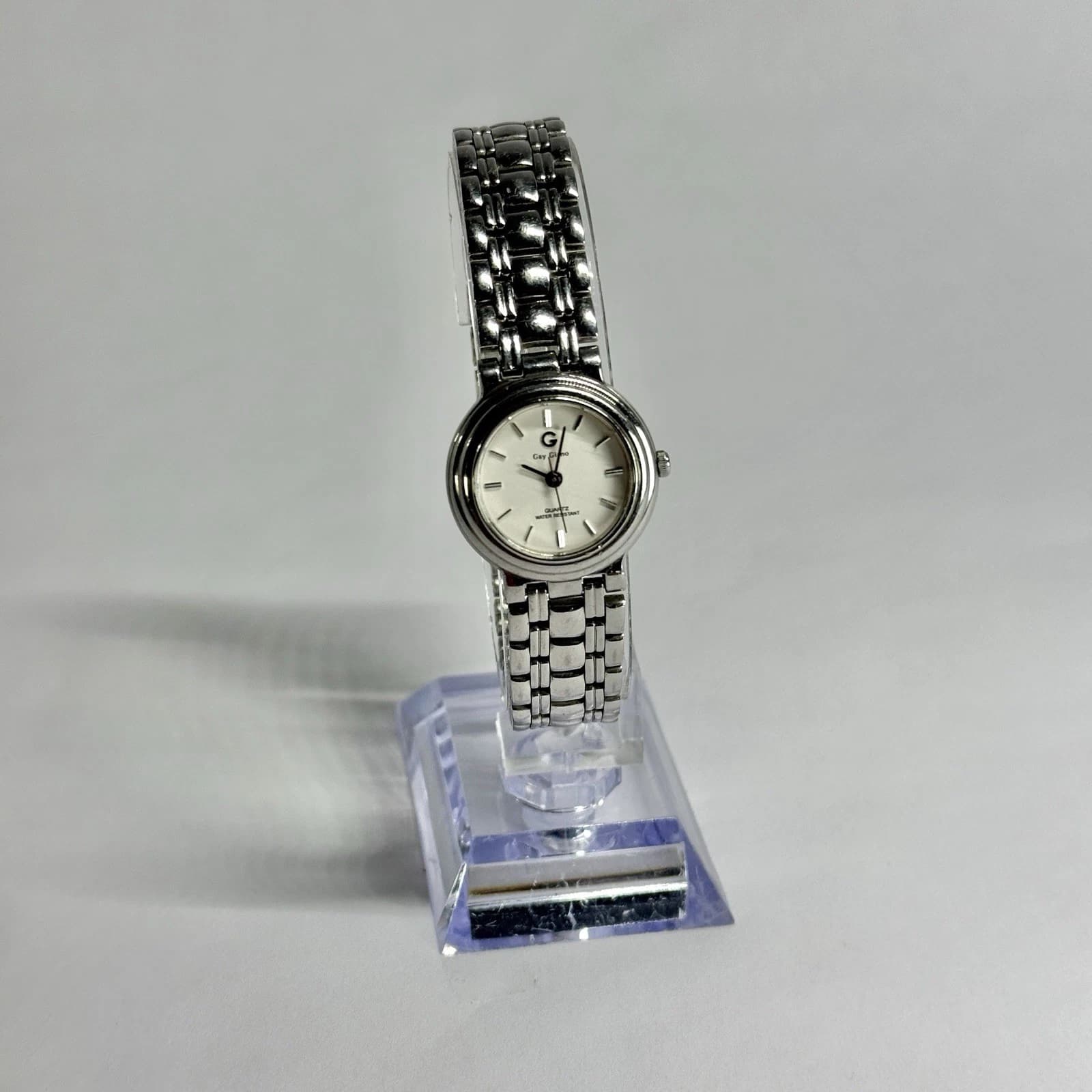 GAY GIANO GH-115 Analog Quartz Silver Tone Women Vintage Watch W707 *WORKING