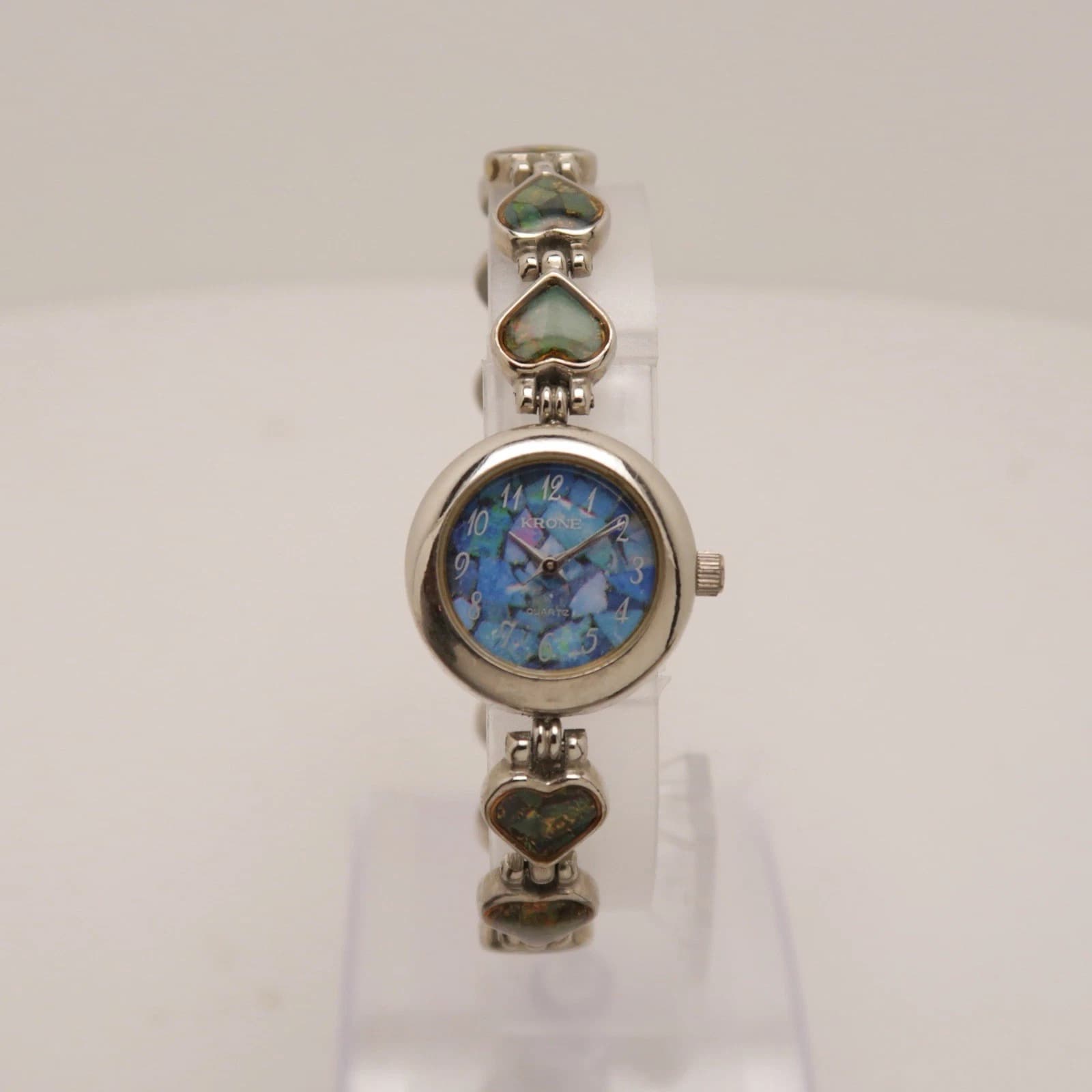 KRONE Silver Tone Quartz Analog Women Vintage Watch W364 *WORKING