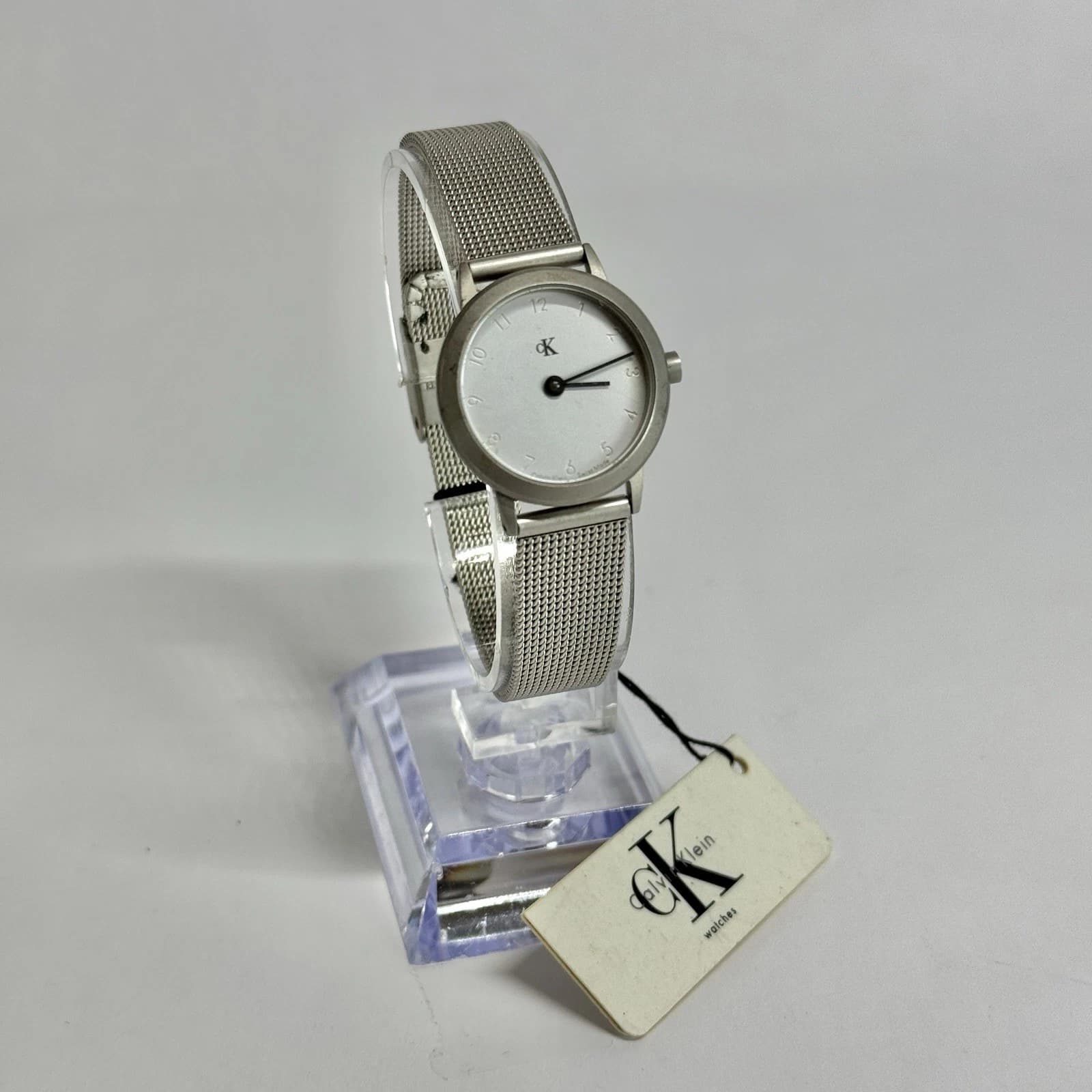 CALVIN KLEIN K3131 Analog Quartz Silver Tone Women Vintage Watch W570 *WORKING
