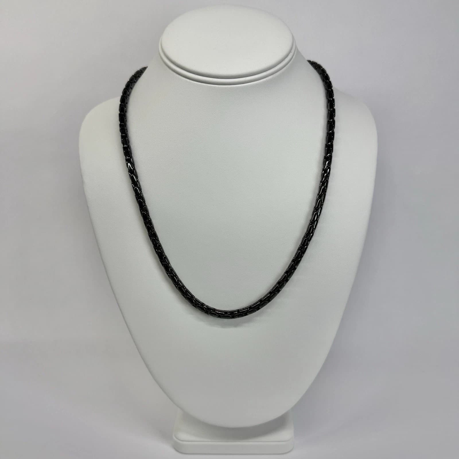 BICO Signed Byzantine Chain Silver Tone Vintage Necklace Jewelry N621