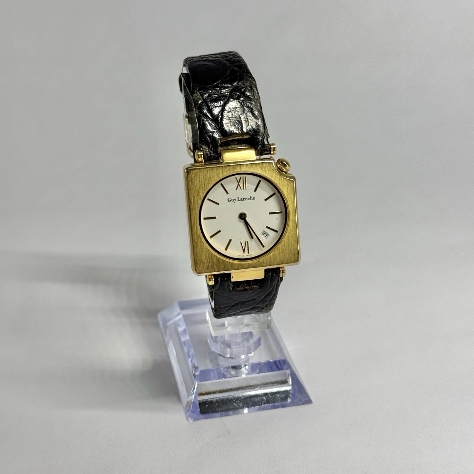 GUY LAROCHE Swiss Made 161.11 Gold Tone Women Vintage Watch W676 *WORKING