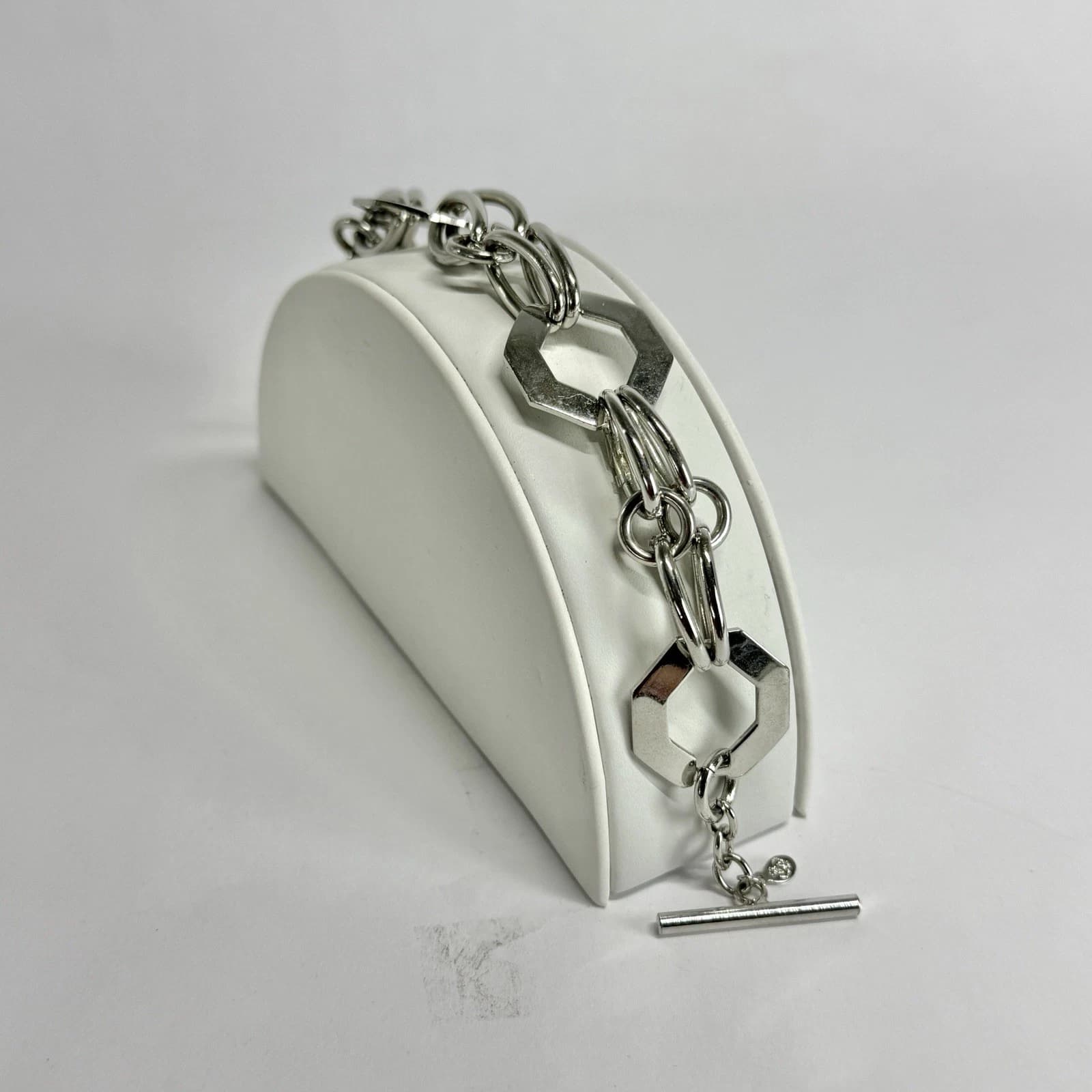 PREMIER DESIGNS Octagon Chain Link Silver Tone Vintage Bracelet Jewelry Br189