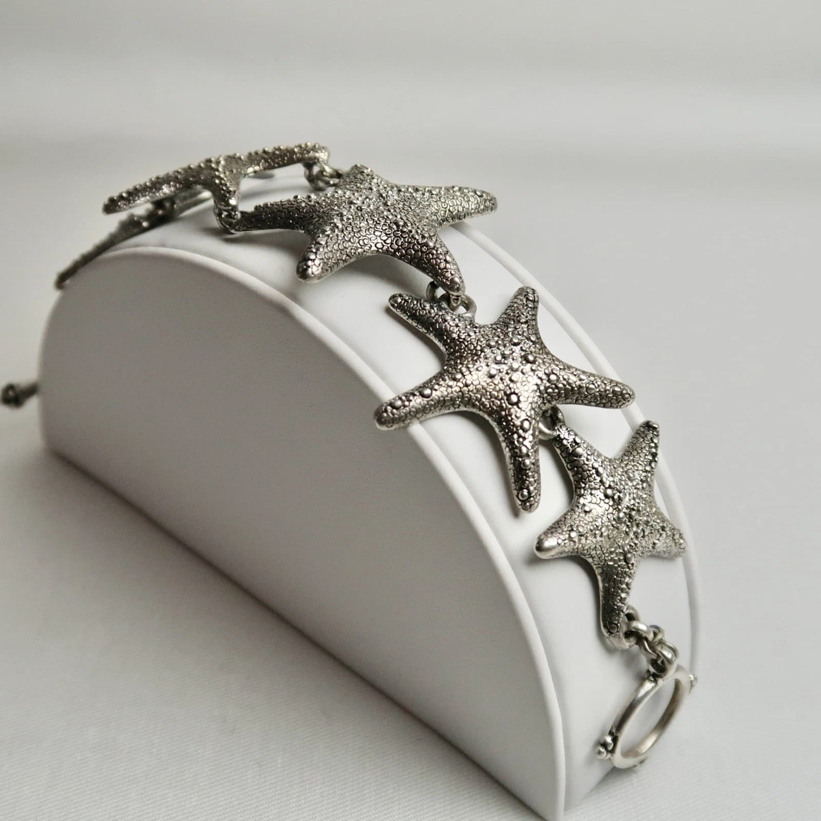 LUCKY BRAND Ocean 3D Starfish Link Mix Charms Vintage Bracelet Jewelry Br86