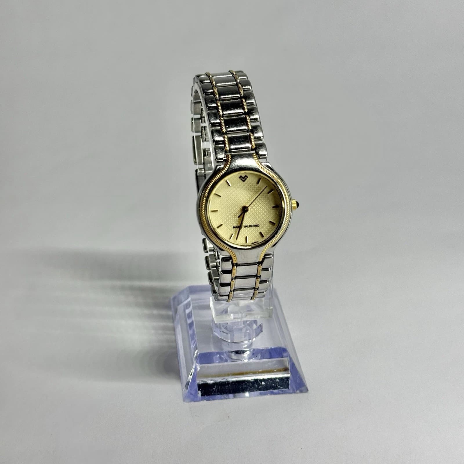 MARIO VALENTINO MV-021 Analog Silver Tone Women Vintage Watch W695 *WORKING