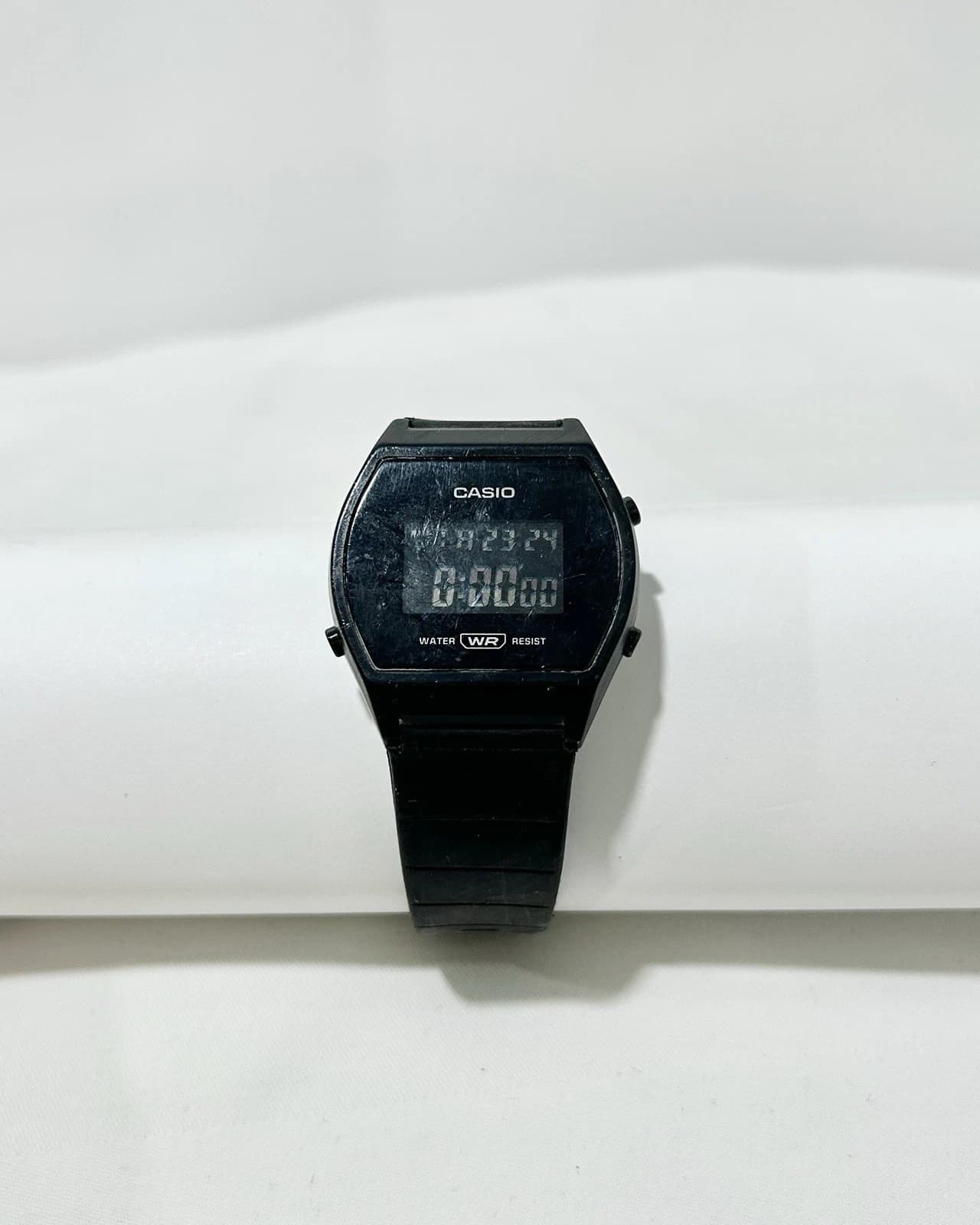 CASIO LW204 Resin Band All Black Digital Men Vintage Watch W07 *WORKING