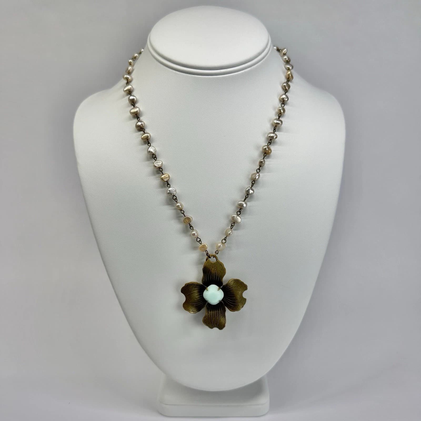 LIZ PALACIOS Swarovski Crystal Bead Freshwater Pearl Vintage Necklace N648