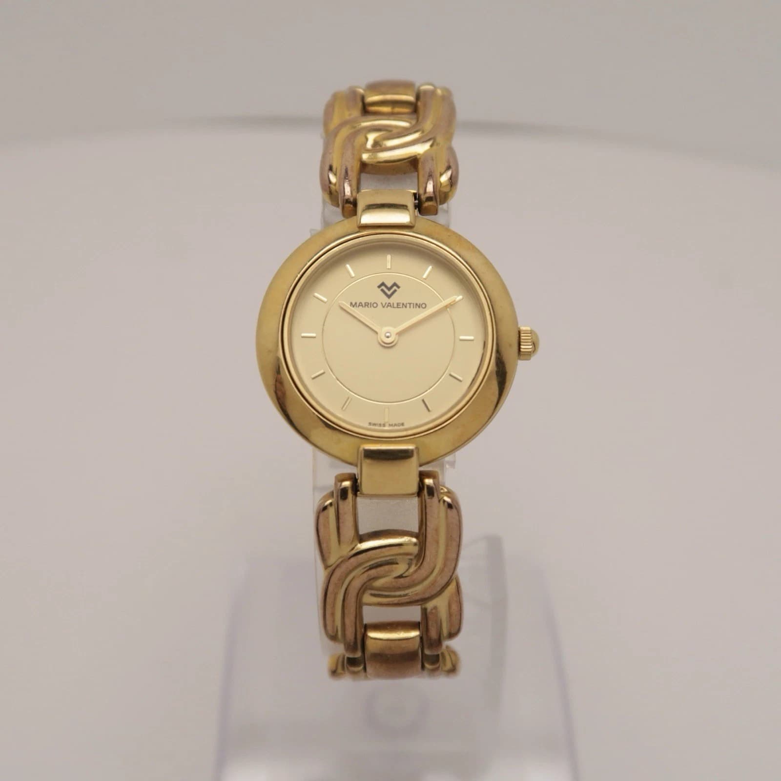 MARIO VALENTINO Swiss Gold Tone Analog Women Vintage Watch W298 *WORKING