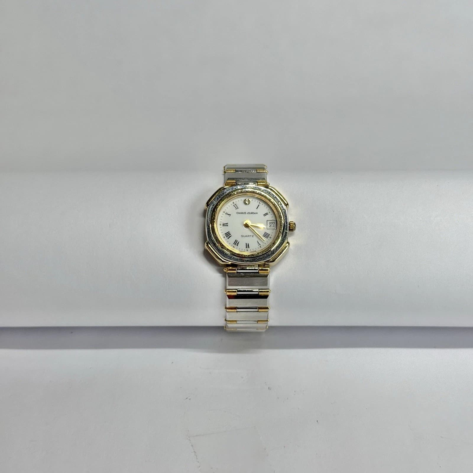 CHARLES JOURDAN Analog Quartz Silver Tone Women Vintage Watch W574 *WORKING